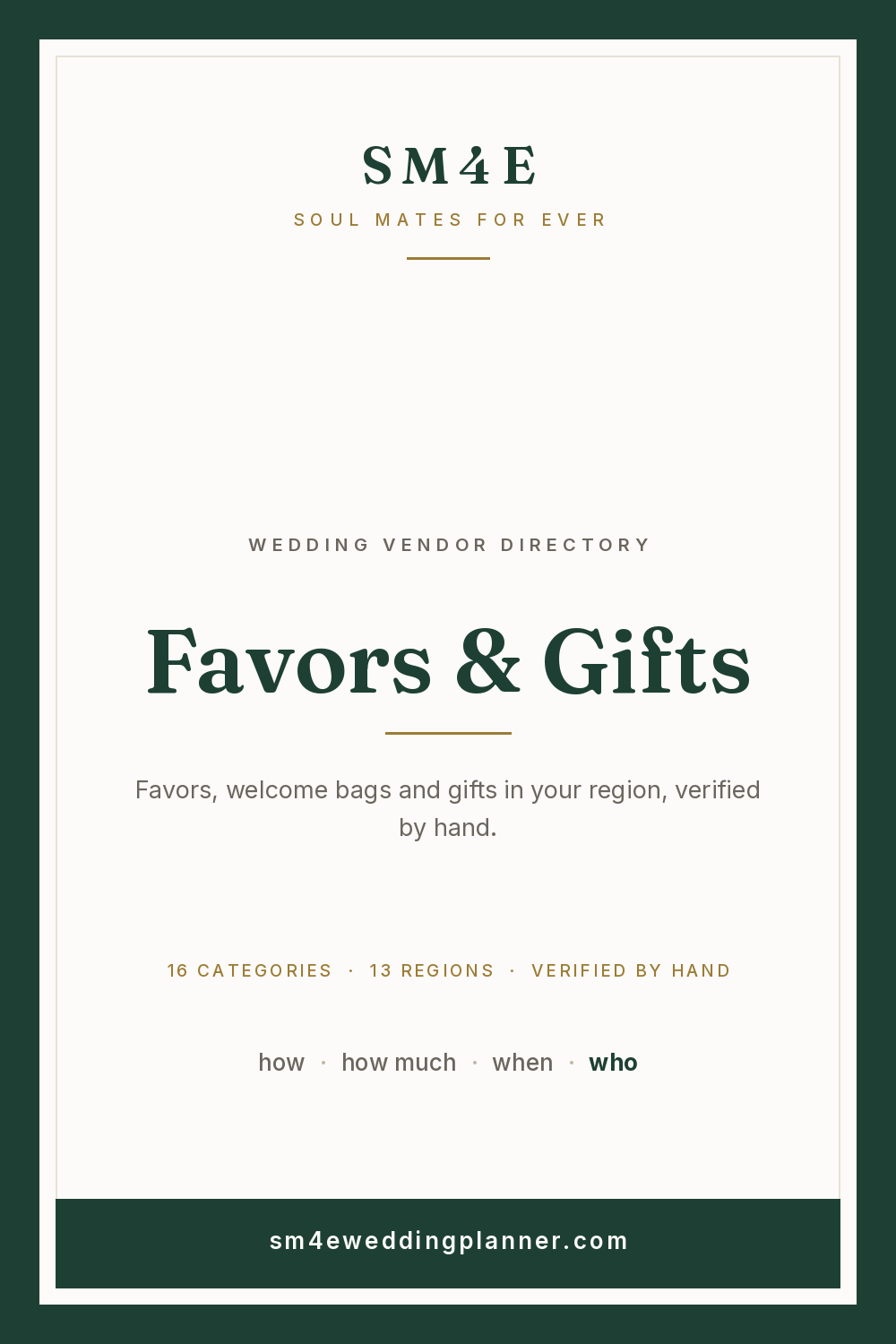 Favors & Gifts in Orange County — SM4E card
