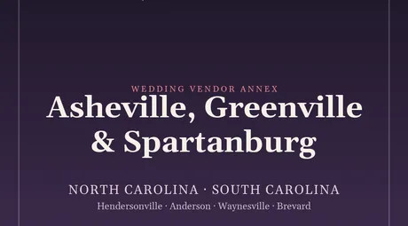The SM4E Asheville, Greenville & Spartanburg wedding package